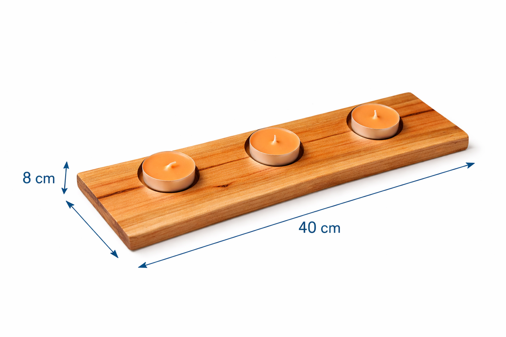 Rubberwood chandelier – handmade in Quebec / 3 or 5 candles