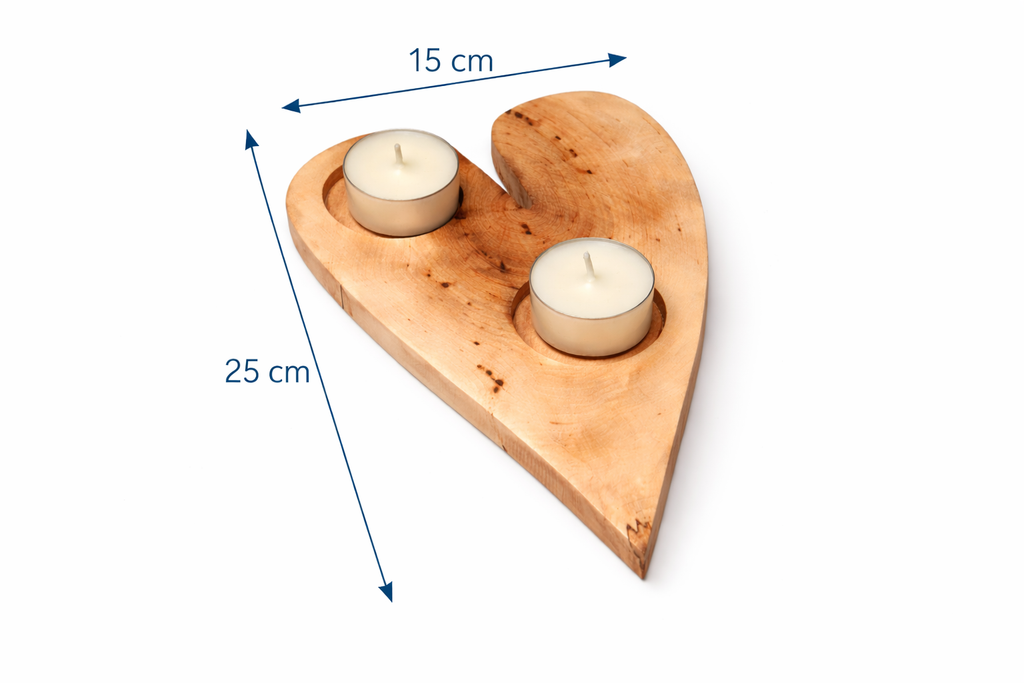 Chandelier cœur en bois massif – Ambiance chaleureuse | Fait à la main