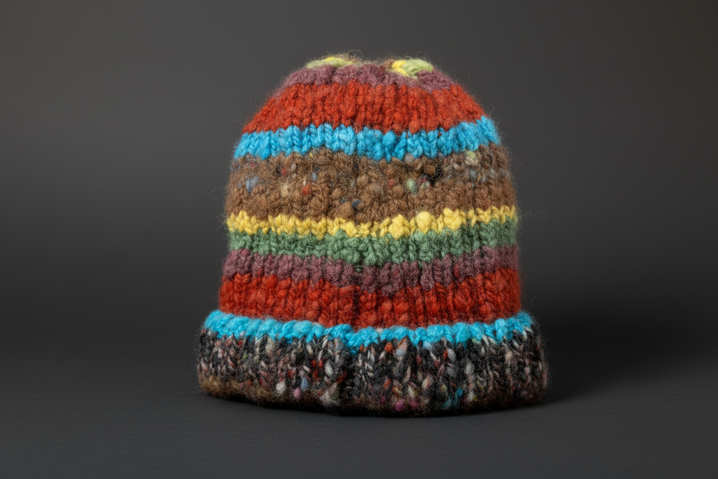 Mitaines en laine filée à la main -  artisanales naturelles 24 cm x 10 cm / WoolWood Dream
