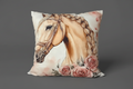 Coussin en laine de mouton naturel – décoratif country western 45 cm x 45 cm – WoolWood Dream