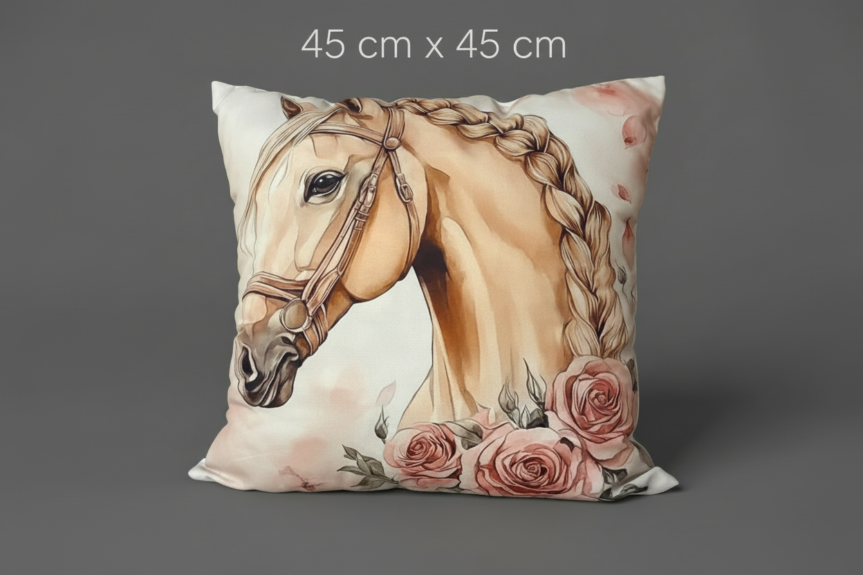 Coussin en laine de mouton naturel – décoratif country western 45 cm x 45 cm – WoolWood Dream