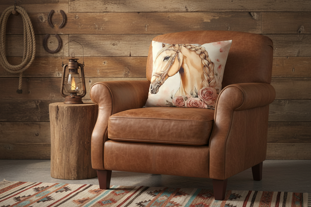 Coussin en laine de mouton naturel – décoratif country western 45 cm x 45 cm – WoolWood Dream