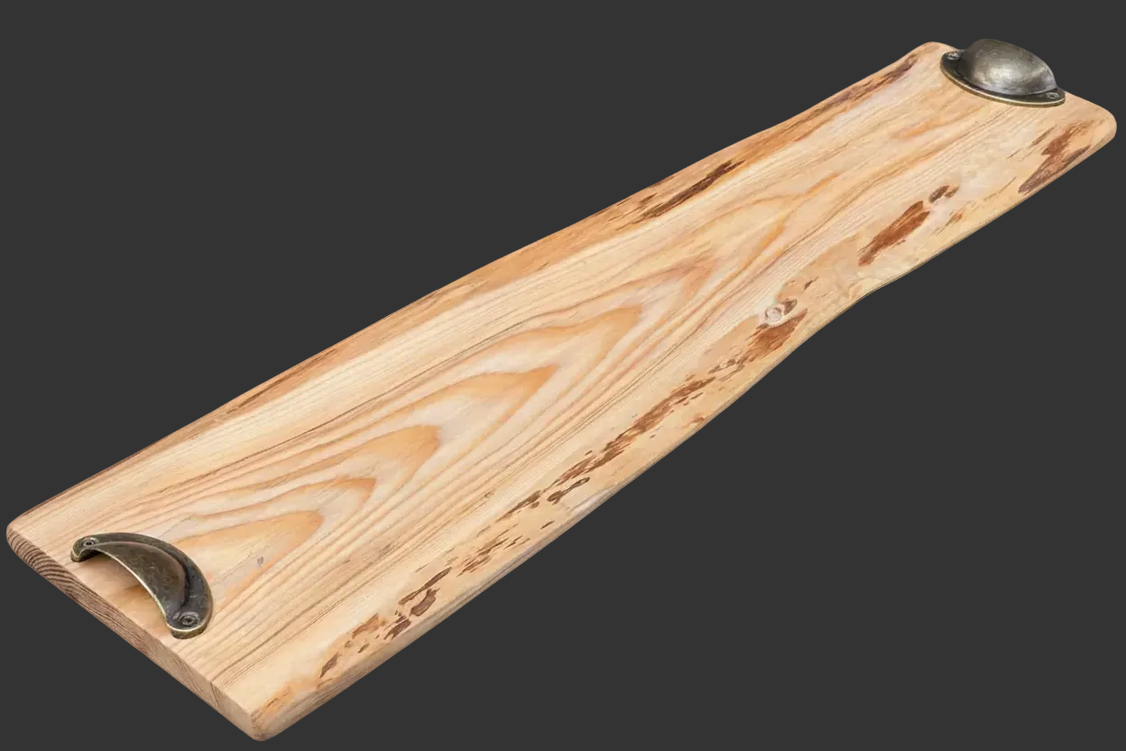 Planche de service en bois - plateau de charcuterie artisanal – 62 cm x 17 cm - WoolWood Dream
