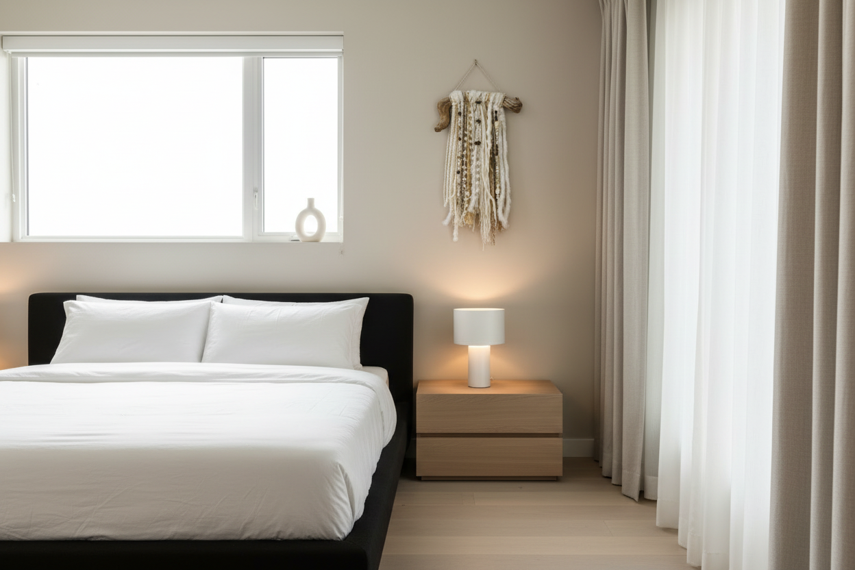 Art mural en laine et bois flotté - Décoration bohème - fait main au Québec