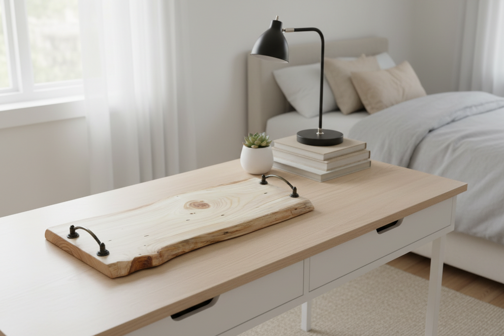 Planche de service en bois - plateau de charcuterie artisanal – 52 cm x 23 cm - WoolWood Dream