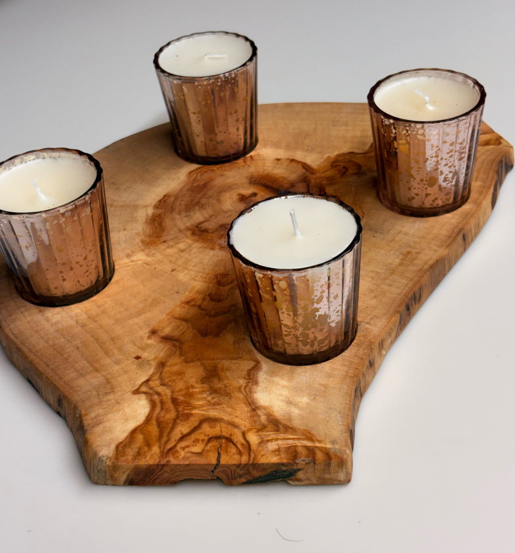 Wooden candlestick – Holder for 4 candles