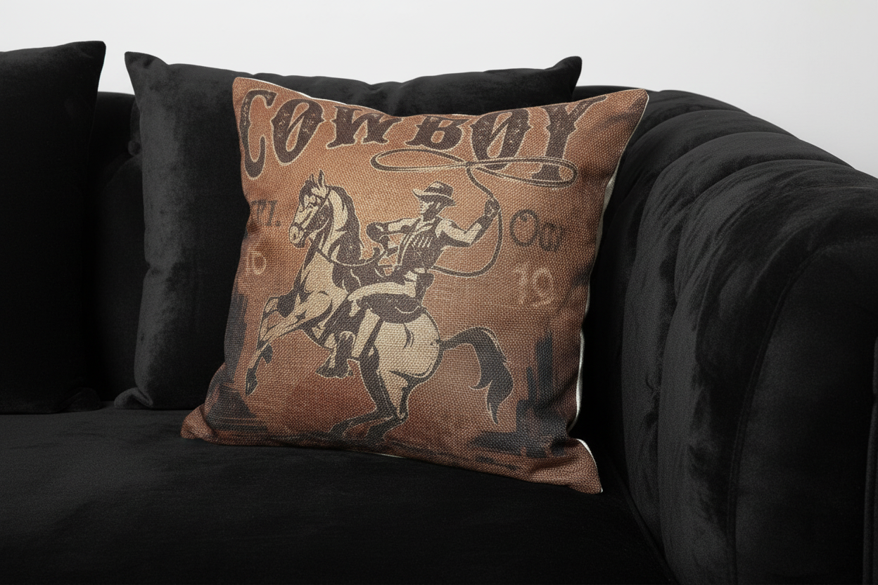 Coussin en laine de mouton naturel– décoratif country western 45 cm x 45 cm – WoolWood Dream
