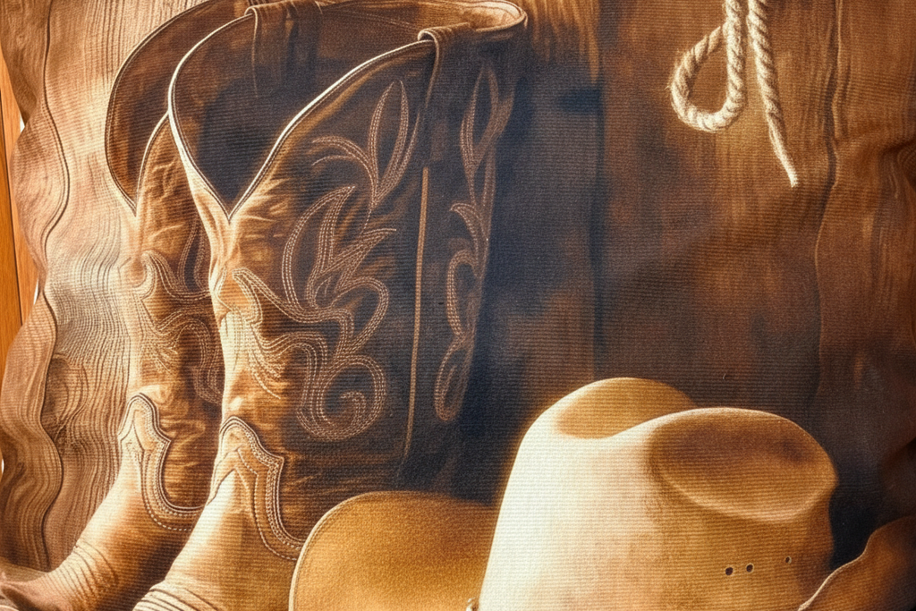 Coussin en laine de mouton naturel – décoratif country western 45 cm x 45 cm – WoolWood Dream