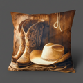 Coussin en laine de mouton naturel – décoratif country western 45 cm x 45 cm – WoolWood Dream