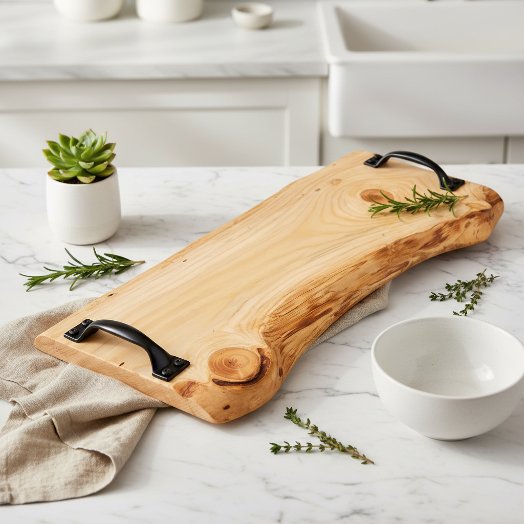 Serving board – black handles 57 cm x 27 cm