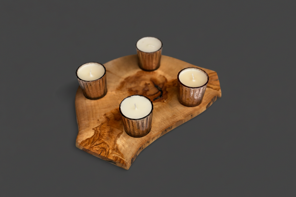 Wooden candlestick – Holder for 4 candles