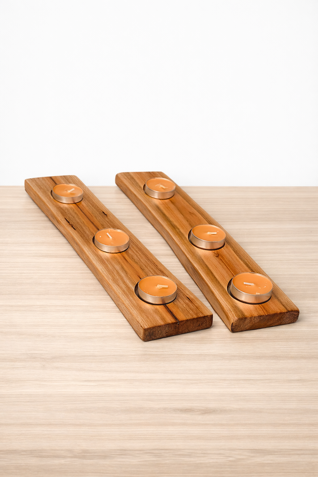 Rubberwood chandelier – handmade in Quebec / 3 or 5 candles