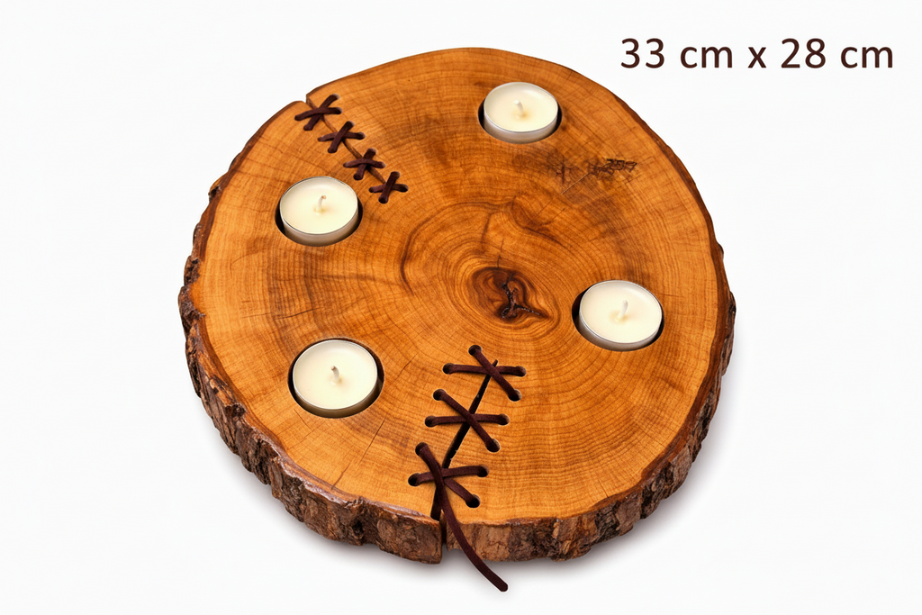 Chandelier en bois d'érable support pour 4 bougies 33 cm x 28 cm / WoolWood Dream