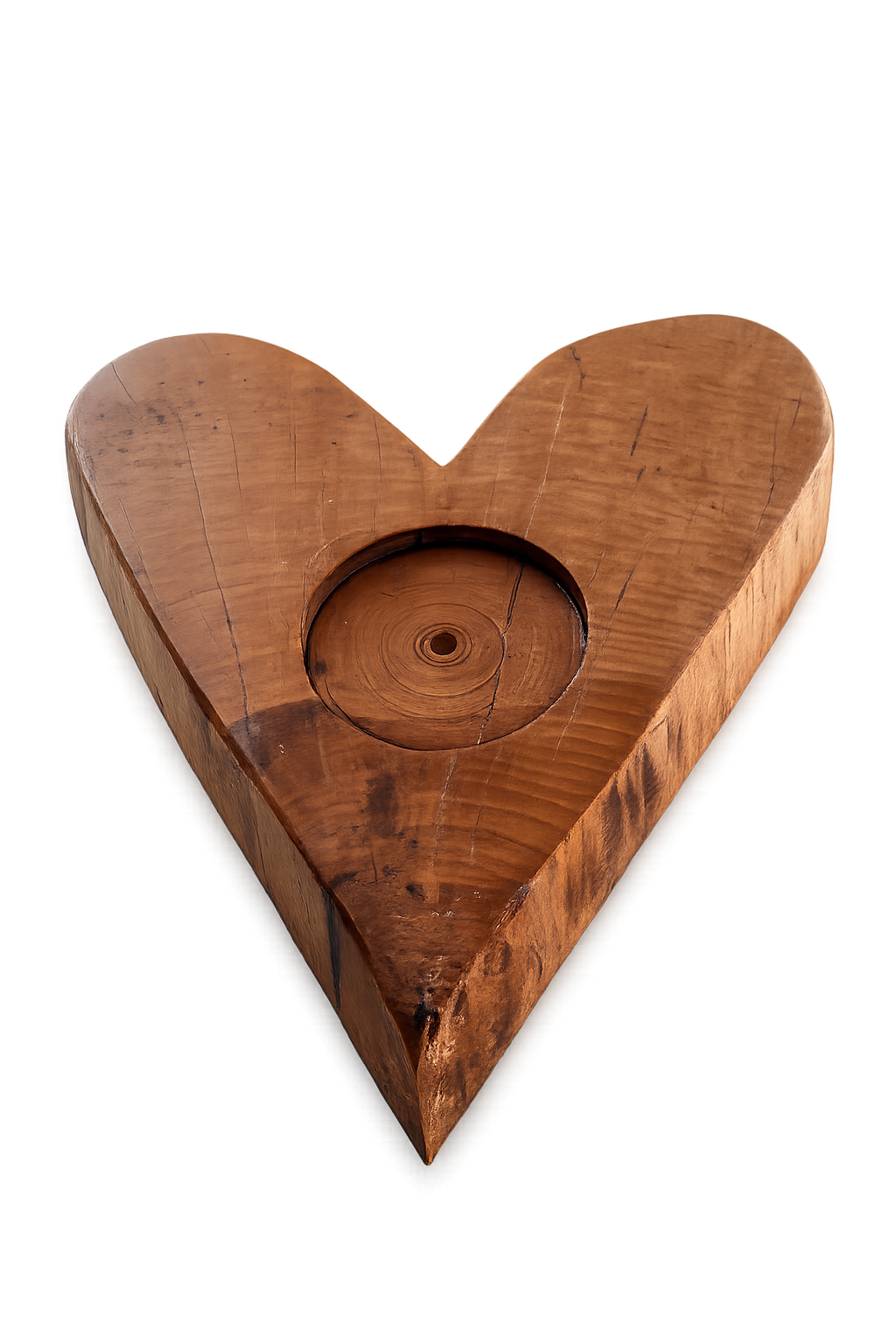 Chandelier cœur en bois d'érable– bougeoir artisanal