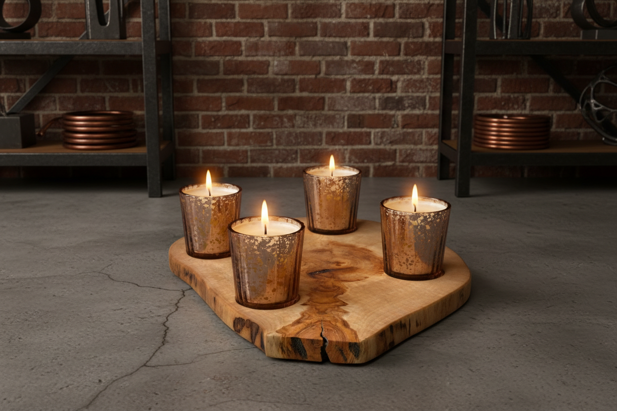 Wooden candlestick – Holder for 4 candles