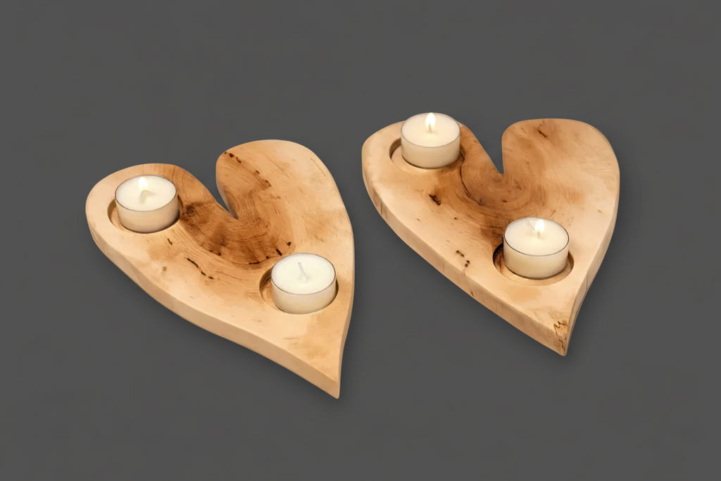 Chandelier cœur en bois massif – Ambiance chaleureuse | Fait à la main