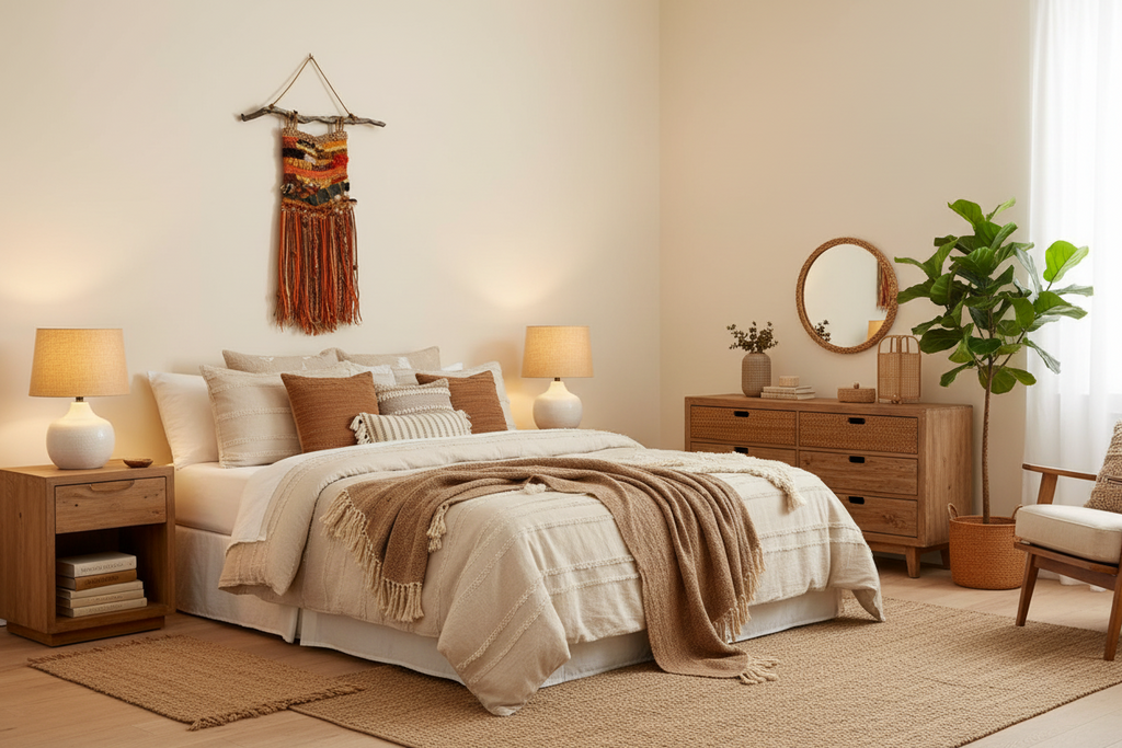 Woven wool and fiber wall decor