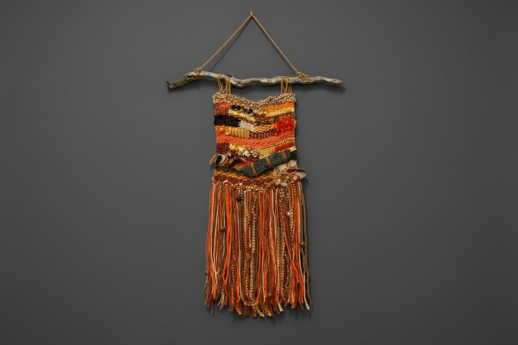 Woven wool and fiber wall decor