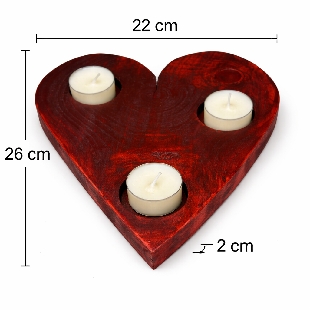 Chandelier cœur en bois artisanal – centre de table chaleureux