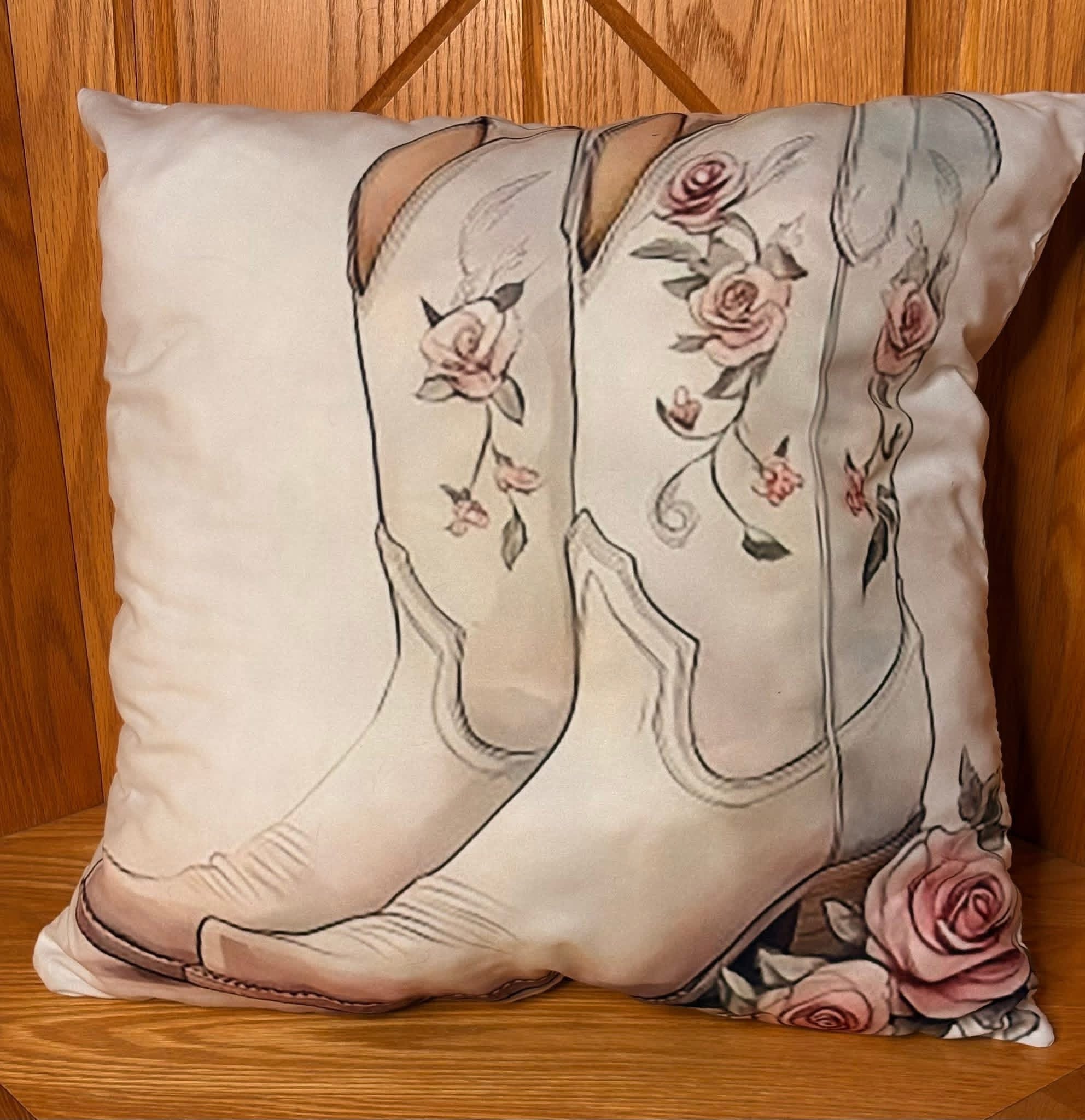 Coussin en laine de mouton naturel – décoratif country western 45 cm x 45 cm – WoolWood Dream