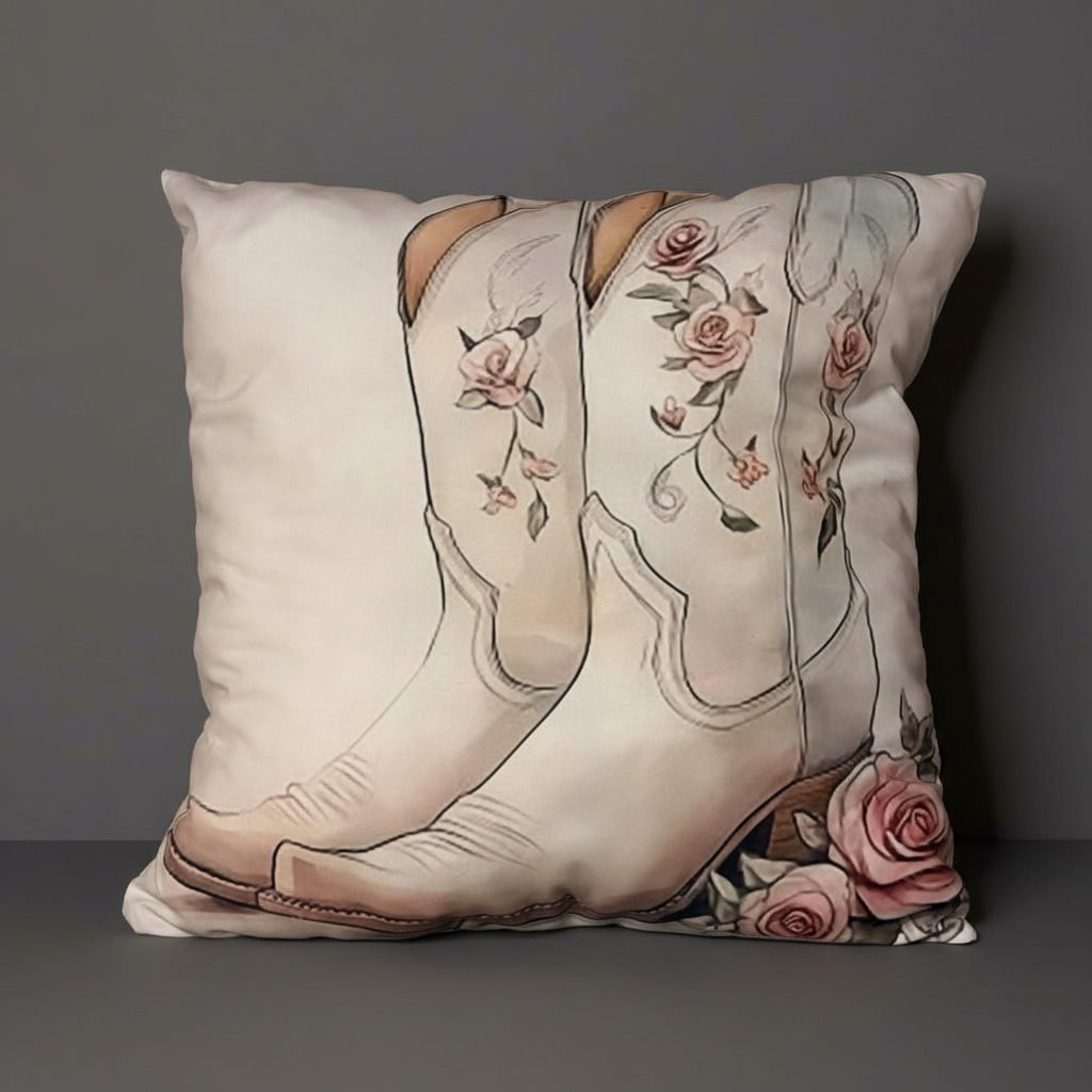 Coussin en laine de mouton naturel – décoratif country western 45 cm x 45 cm – WoolWood Dream