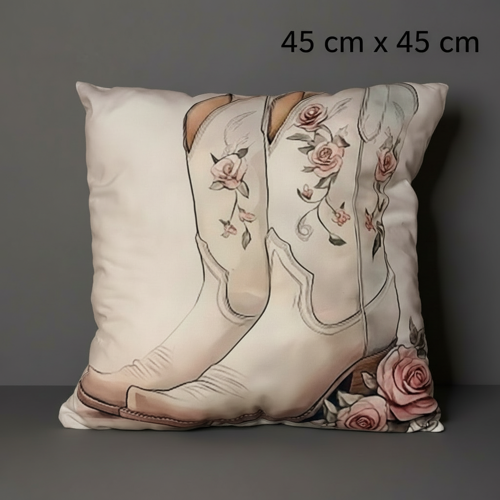 Coussin en laine de mouton naturel – décoratif country western 45 cm x 45 cm – WoolWood Dream