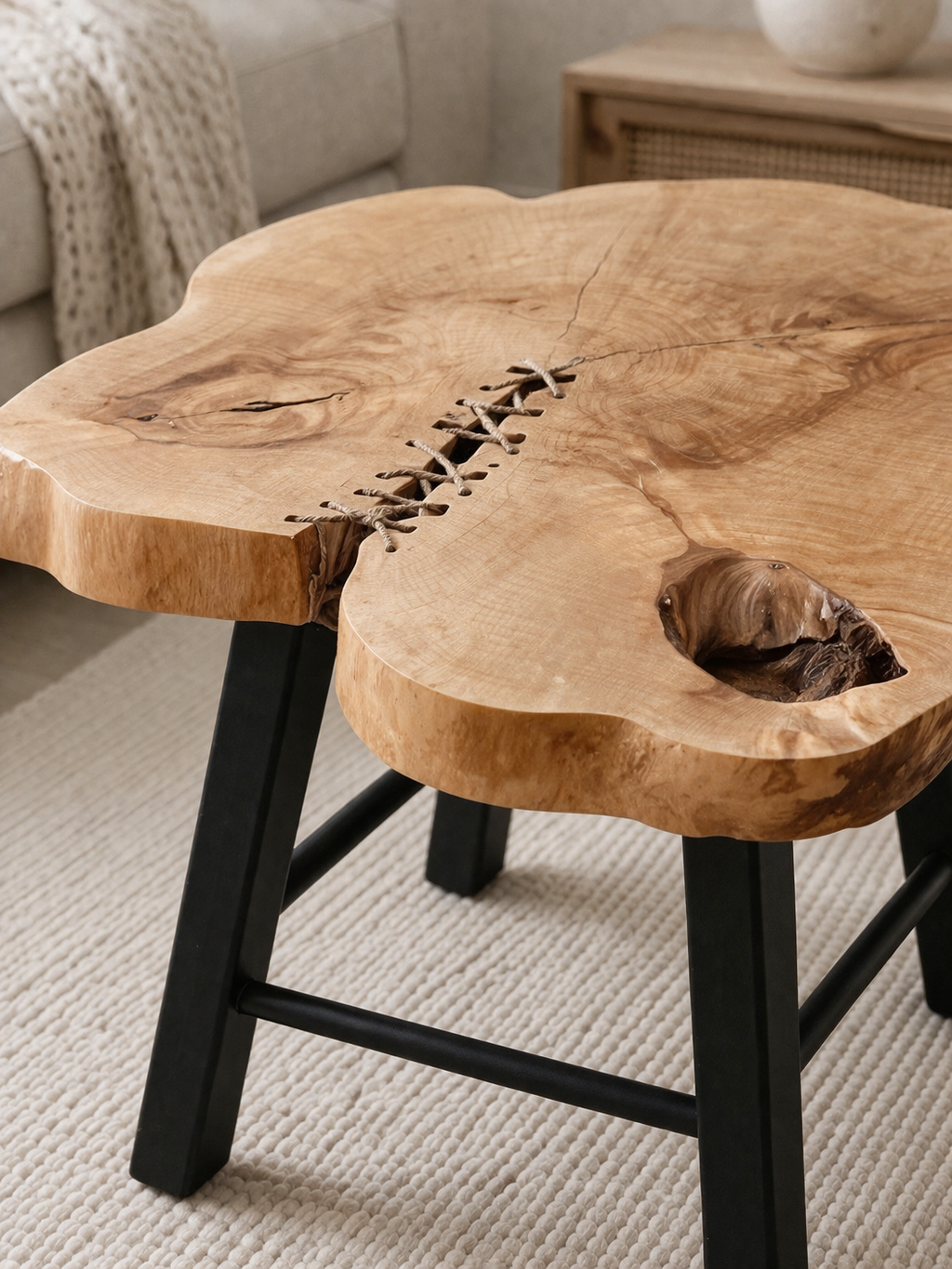 Handcrafted solid wood side tables – unique pieces
