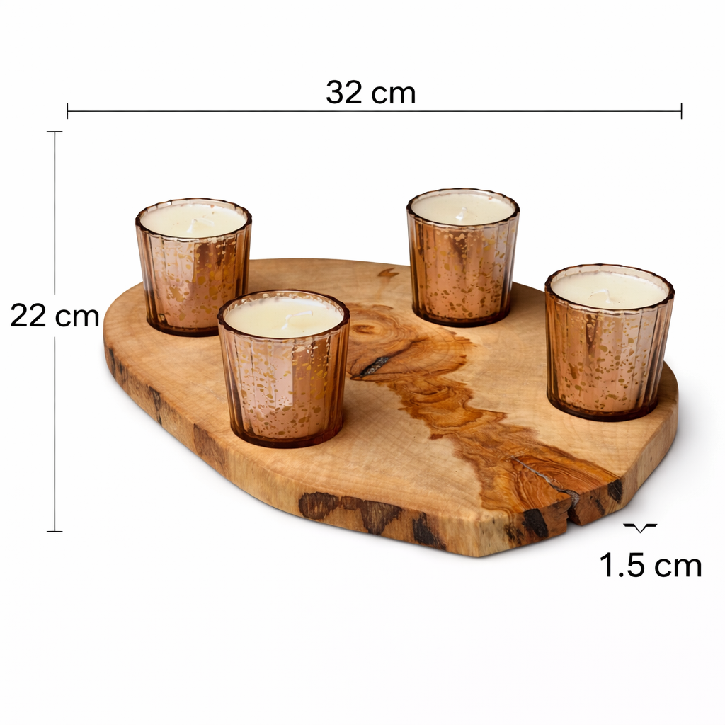 Wooden candlestick – Holder for 4 candles