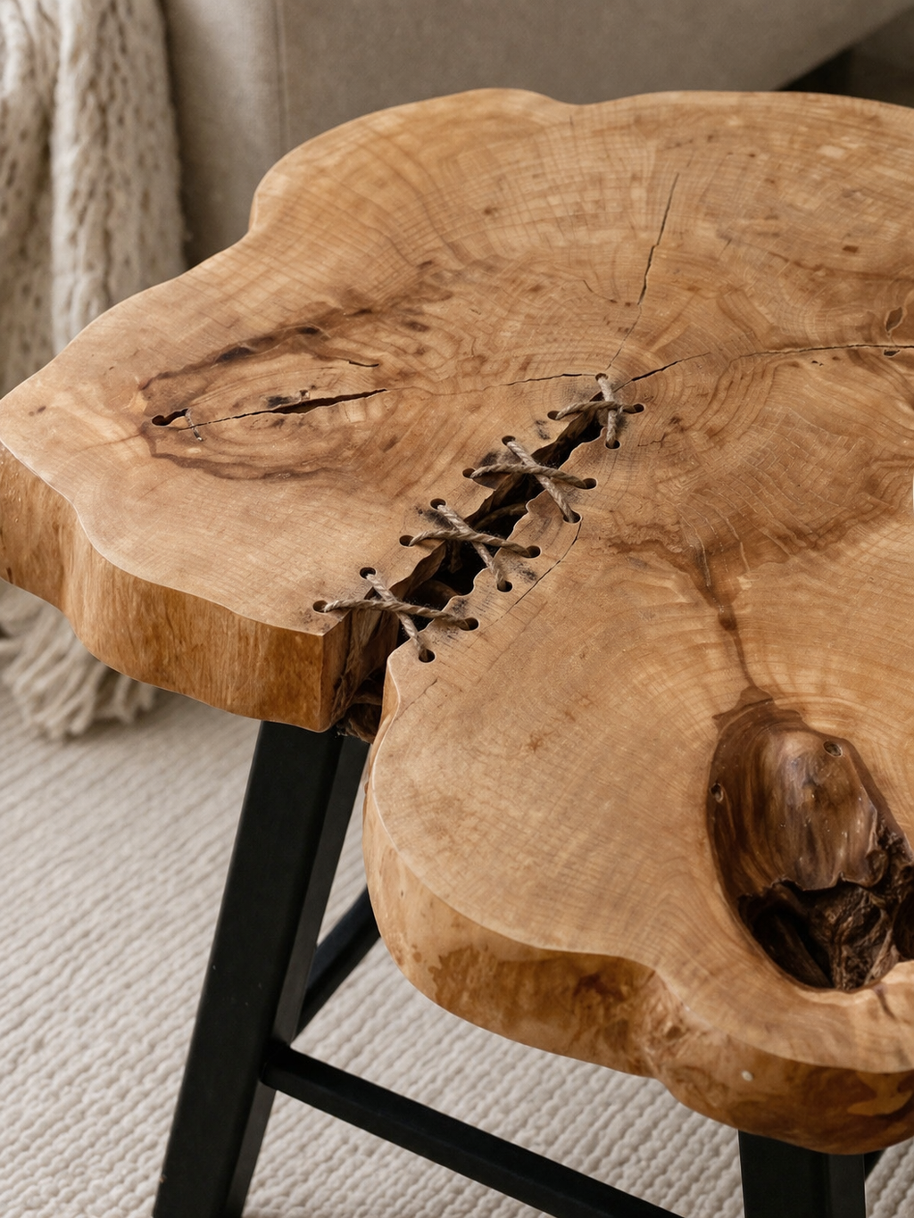 Handcrafted solid wood side tables – unique pieces