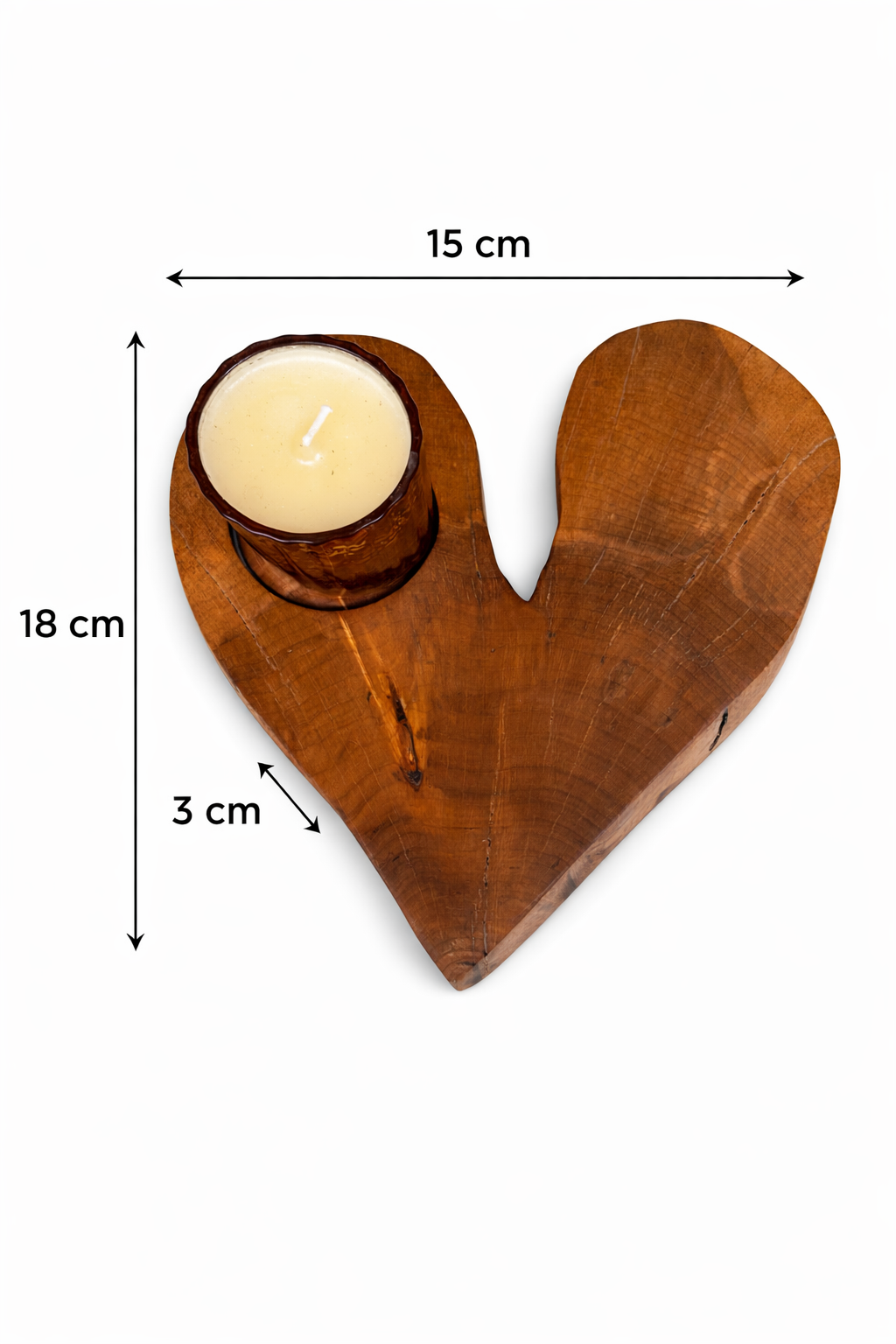 Chandelier cœur en bois d'érable– bougeoir artisanal