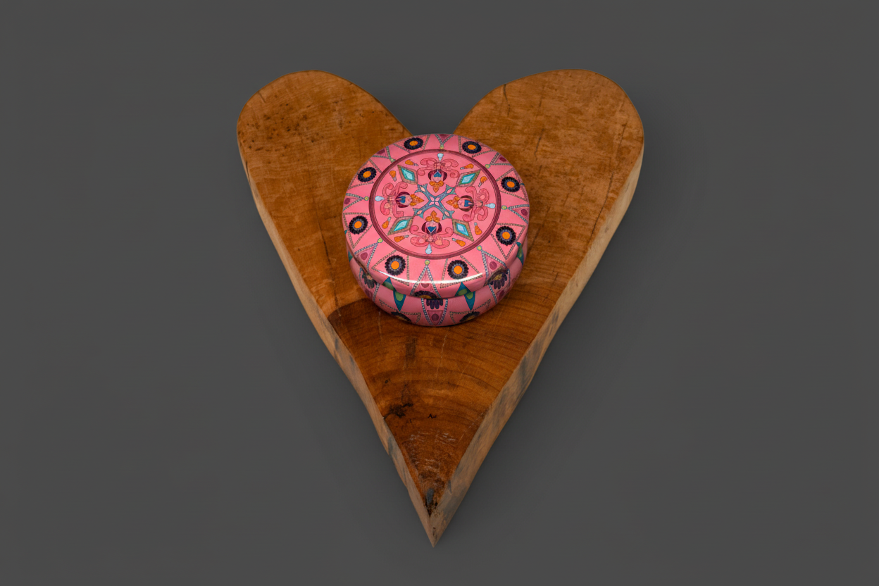 Chandelier cœur en bois d'érable– bougeoir artisanal