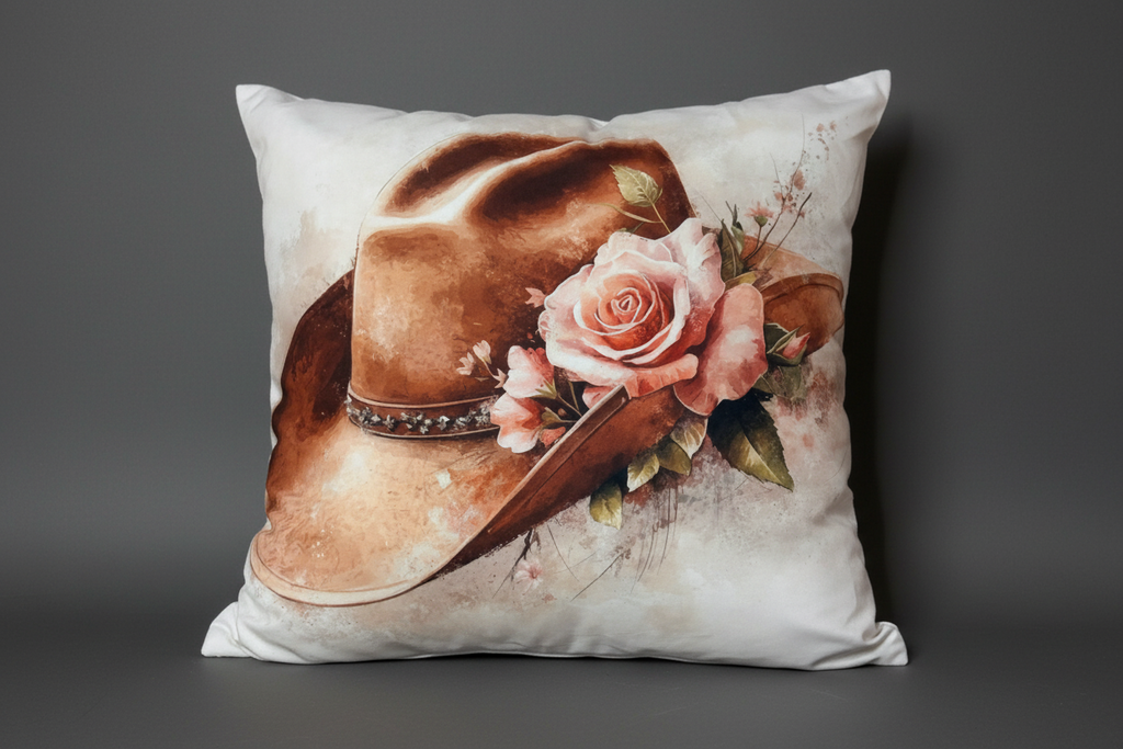 Coussin en laine de mouton naturel – décoratif country western 45 cm x 45 cm – WoolWood Dream
