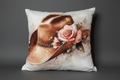Coussin en laine de mouton naturel – décoratif country western 45 cm x 45 cm – WoolWood Dream
