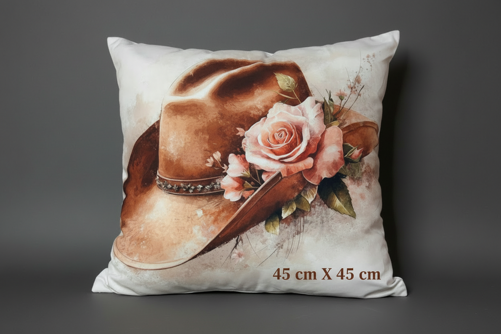 Coussin en laine de mouton naturel – décoratif country western 45 cm x 45 cm – WoolWood Dream