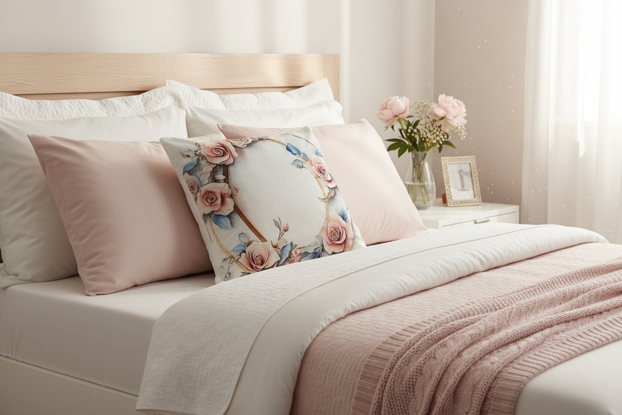 Coussin en laine de mouton naturel – décoratif country western 45 cm x 45 cm– WoolWood Dream