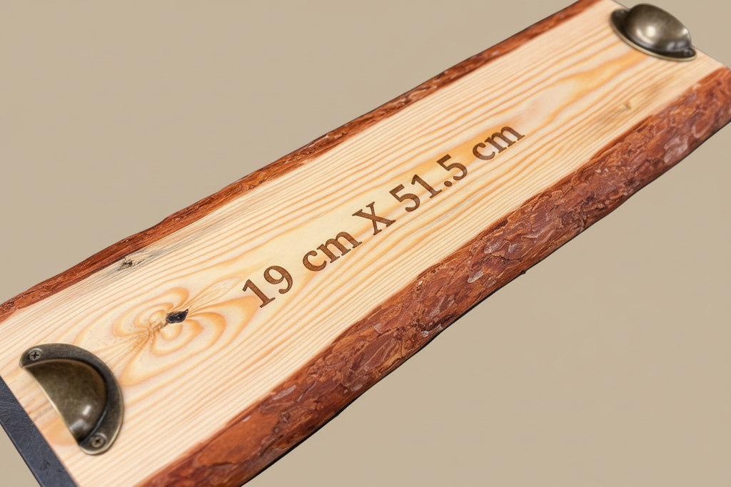 Rustic Natural Wood Serving Board with Handles – 51.5 cm x 19 cm