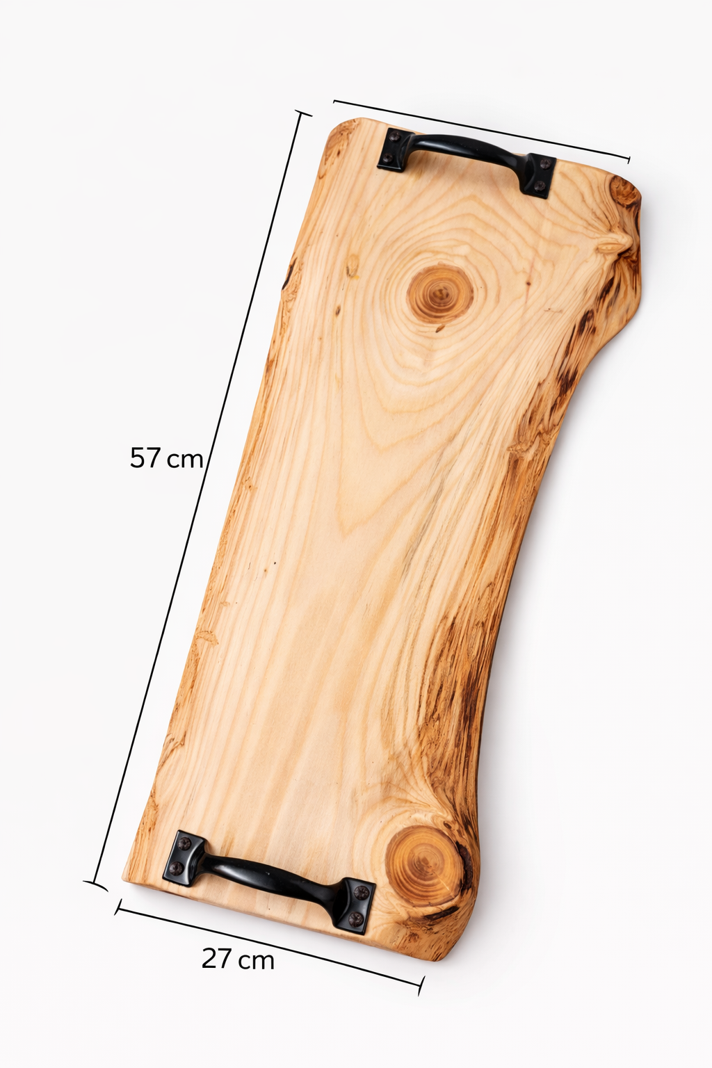 Planche de service en bois - plateau de charcuterie artisanal – 57 cm x 27 cm - WoolWood Dream