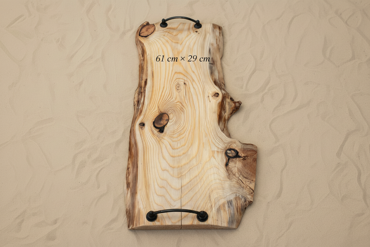 Planche de service en bois - plateau de charcuterie artisanal – 61 cm x 29 cm - WoolWood Dream