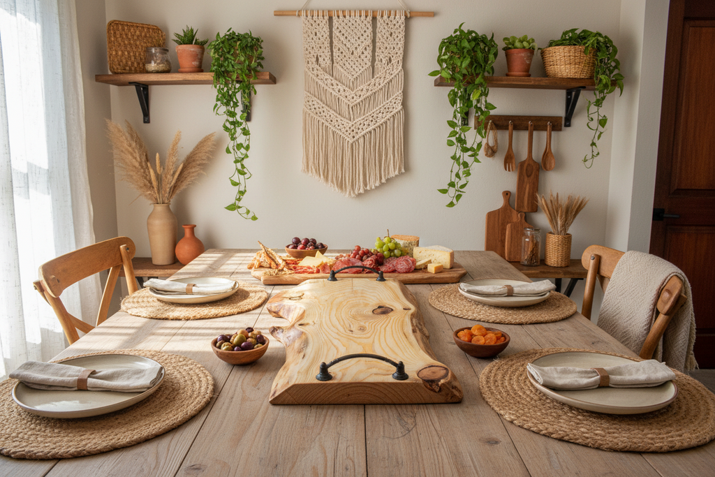 Planche de service en bois - plateau de charcuterie artisanal – 61 cm x 29 cm - WoolWood Dream