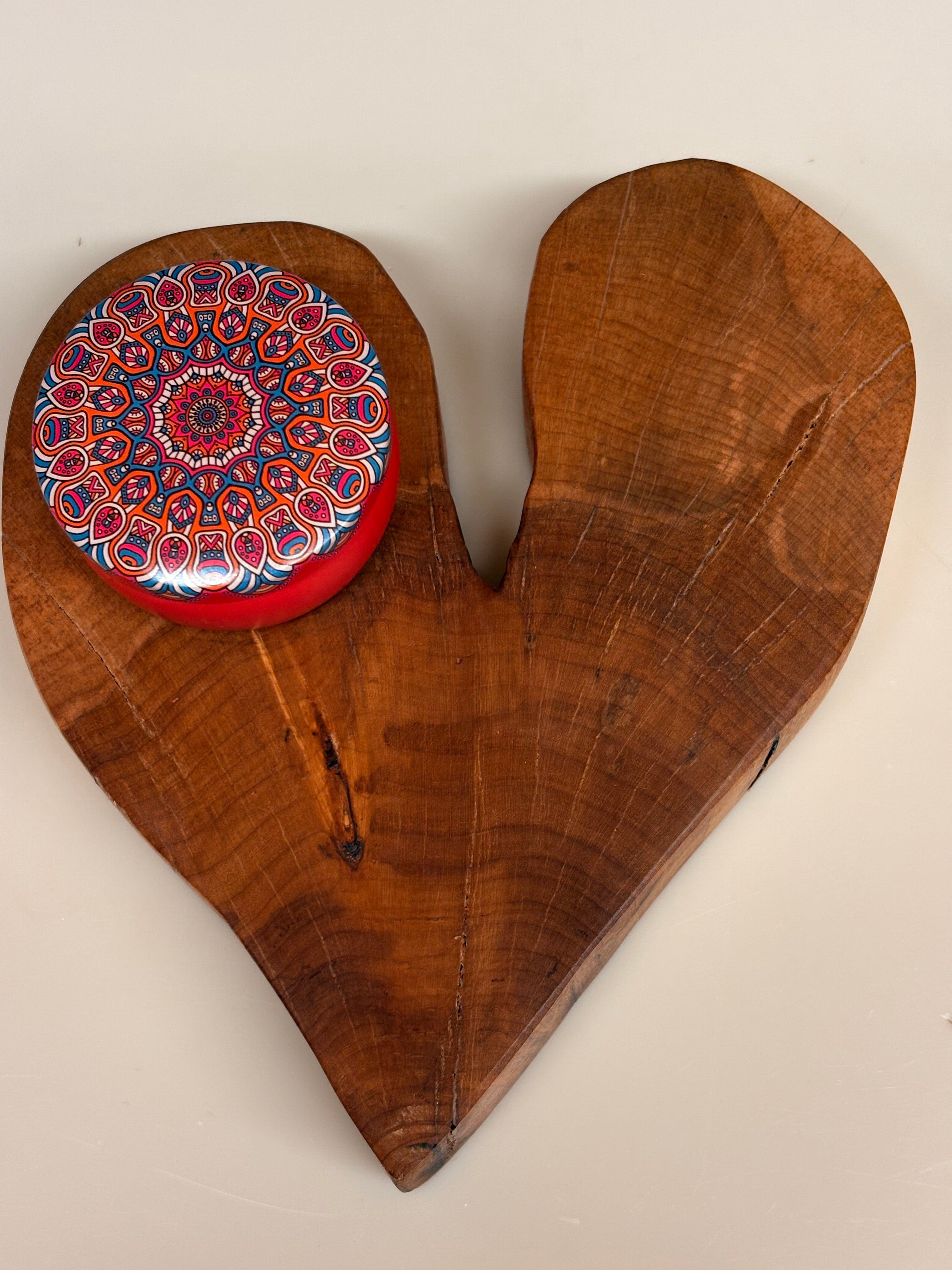 Chandelier cœur en bois d'érable– bougeoir artisanal