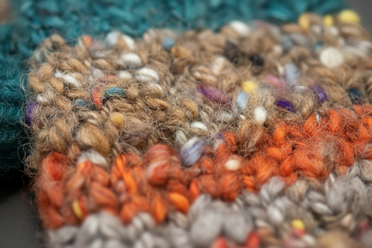 Mitaines en laine filée à la main -  artisanales naturelles 26 cm x 10 cm / WoolWood Dream