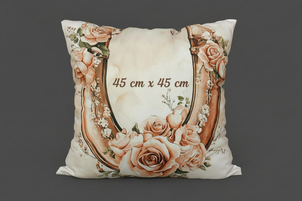 Coussin en laine de mouton naturel  – décoratif country western 45 cm x 45 cm  – WoolWood Dream