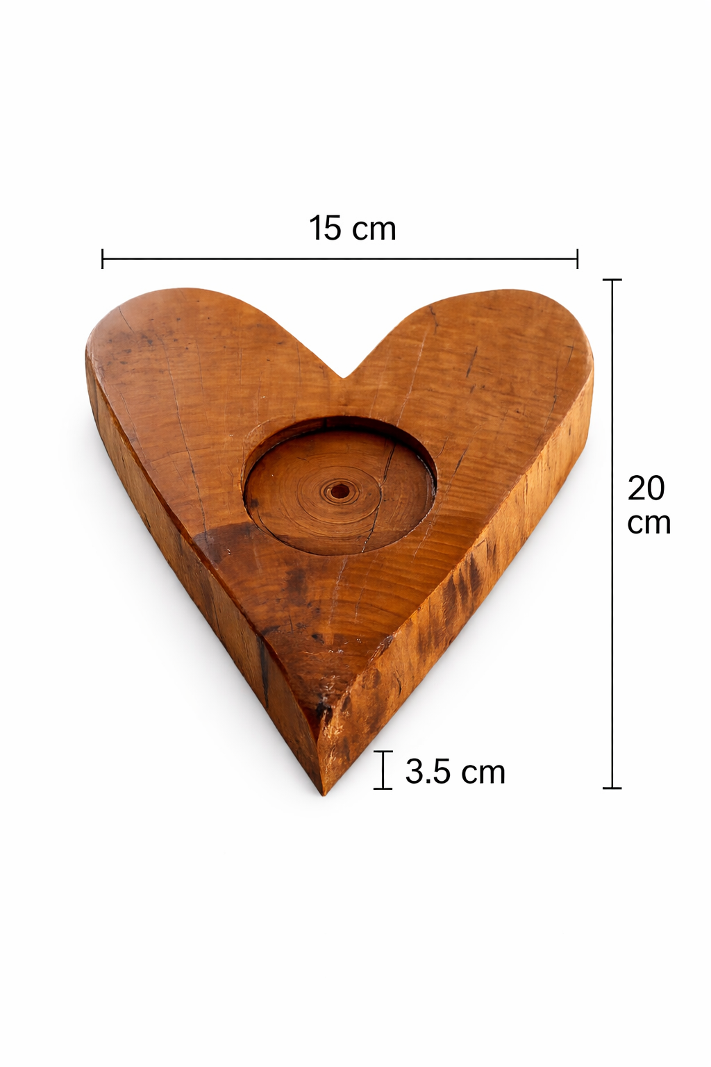 Chandelier cœur en bois d'érable– bougeoir artisanal