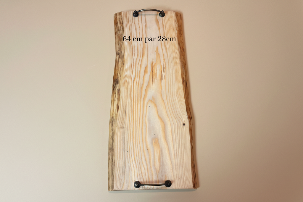 Planche de service en bois - plateau de charcuterie artisanal – 52 cm x 23 cm - WoolWood Dream