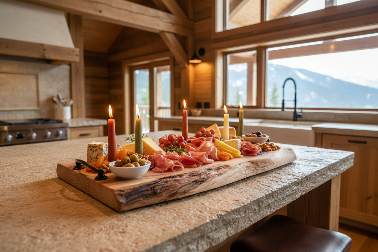 Planche de service en bois - plateau de charcuterie artisanal – 49 cm x 30 cm - WoolWood Dream