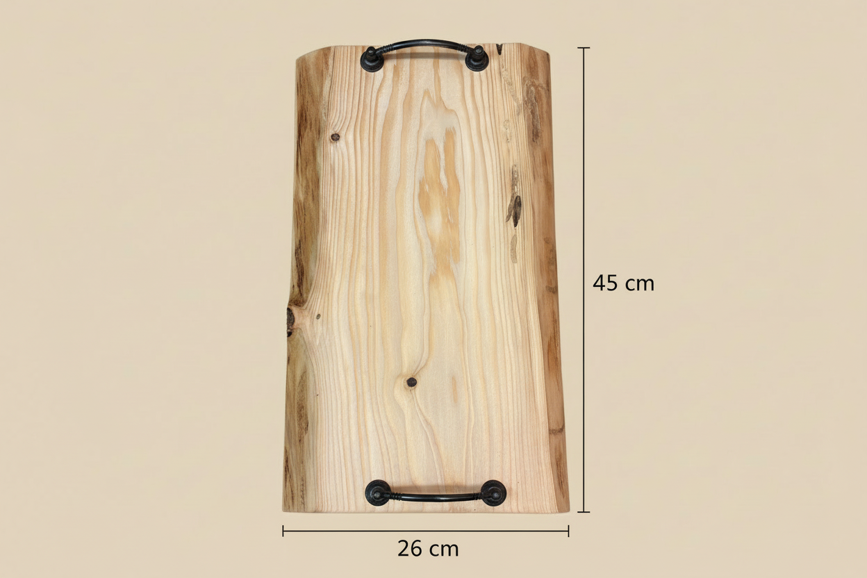 Planche de service en bois - plateau de charcuterie artisanal – 45 cm x 26 cm - WoolWood Dream