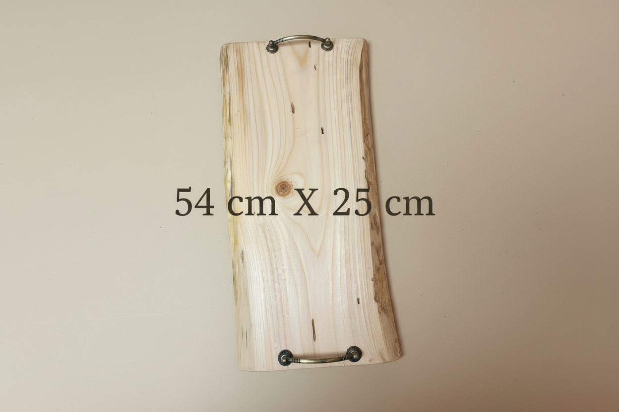 Planche de service en bois - plateau de charcuterie artisanal – 54 cm x 25 cm - WoolWood Dream