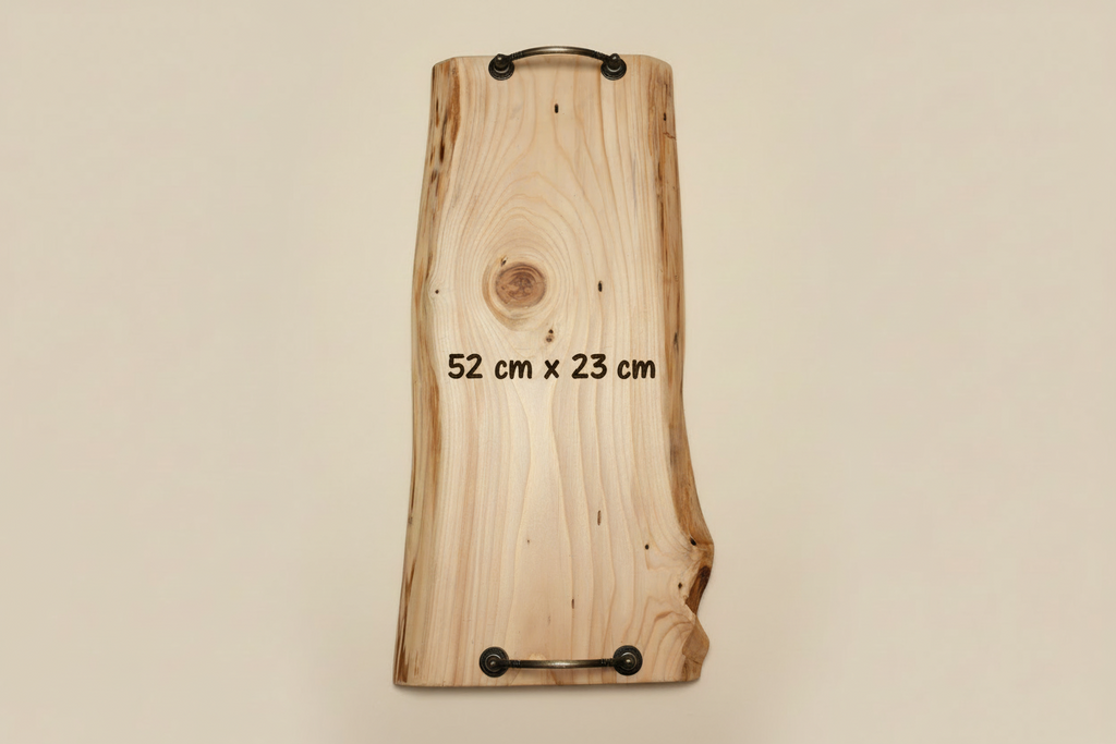 Planche de service en bois - plateau de charcuterie artisanal – 52 cm x 23 cm - WoolWood Dream
