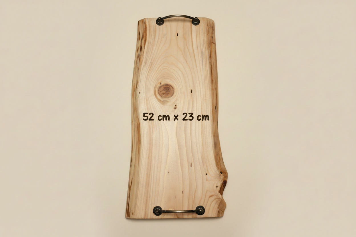 Planche de service en bois - plateau de charcuterie artisanal – 52 cm x 23 cm - WoolWood Dream