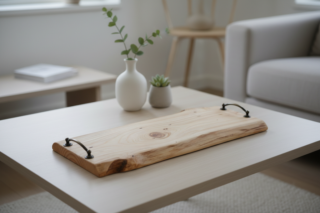 Planche de service en bois - plateau de charcuterie artisanal – 52 cm x 23 cm - WoolWood Dream